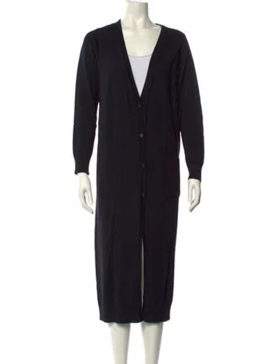 Pre-owned Weekend Max Mara Virgin Wool Midi Length Dress In Black