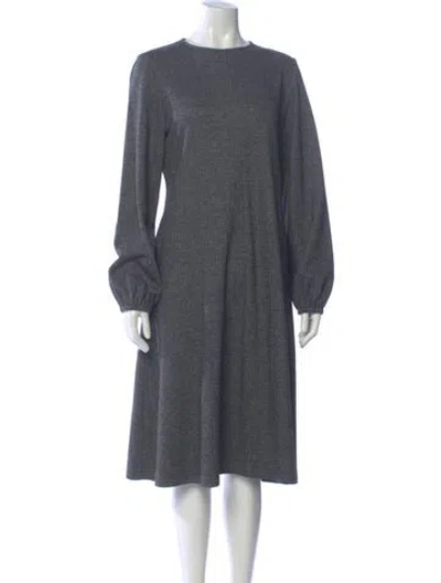 Pre-owned Weekend Max Mara Virgin Wool Midi Length Dress In Gray