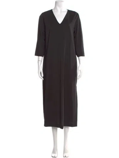 Pre-owned Weekend Max Mara Virgin Wool Midi Length Dress W/ Tags In Black