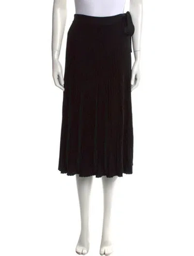 Pre-owned Weekend Max Mara Virgin Wool Midi Length Skirt In Black