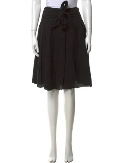 Pre-owned Weekend Max Mara Virgin Wool Midi Length Skirt In Black