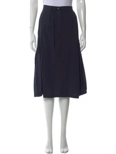 Pre-owned Weekend Max Mara Virgin Wool Midi Length Skirt In Blue
