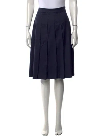 Pre-owned Weekend Max Mara Virgin Wool Midi Length Skirt In Blue