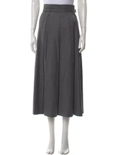Pre-owned Weekend Max Mara Virgin Wool Midi Length Skirt In Gray