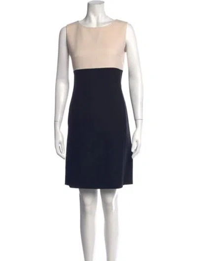 Pre-owned Weekend Max Mara Virgin Wool Mini Dress In Blue