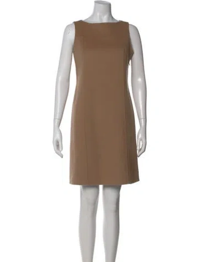 Pre-owned Weekend Max Mara Virgin Wool Mini Dress In Neutral