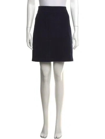 Pre-owned Weekend Max Mara Virgin Wool Mini Skirt In Black