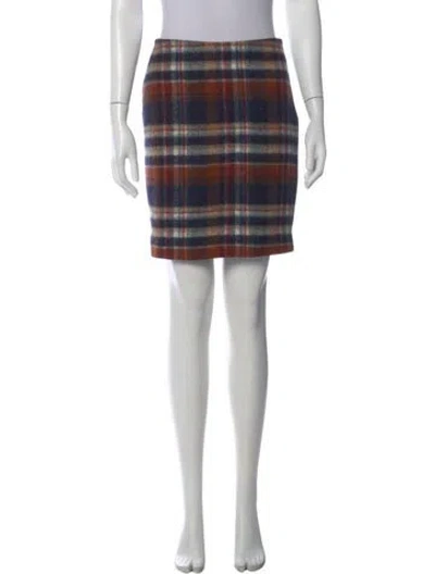 Pre-owned Weekend Max Mara Virgin Wool Mini Skirt In Blue