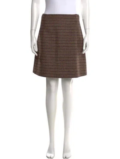 Pre-owned Weekend Max Mara Virgin Wool Mini Skirt In Brown