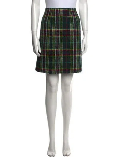 Pre-owned Weekend Max Mara Virgin Wool Mini Skirt In Green