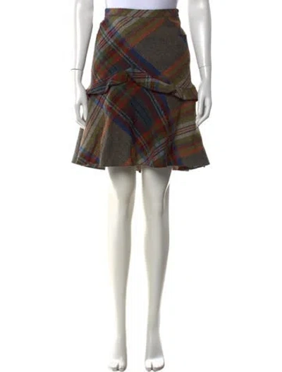 Pre-owned Weekend Max Mara Virgin Wool Mini Skirt In Multi