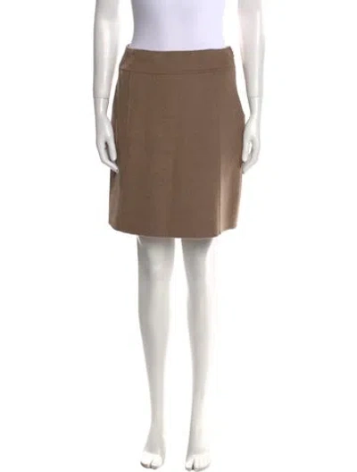 Pre-owned Weekend Max Mara Virgin Wool Mini Skirt In Neutral