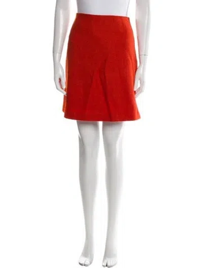 Pre-owned Weekend Max Mara Virgin Wool Mini Skirt In Red