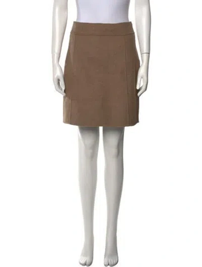 Pre-owned Weekend Max Mara Virgin Wool Mini Skirt W/ Tags In Neutral