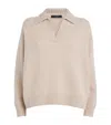 Weekend Max Mara Virgin Wool Open-collar Sweater In Neutral