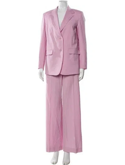 Pre-owned Weekend Max Mara Virgin Wool Pantsuit W/ Tags In Pink