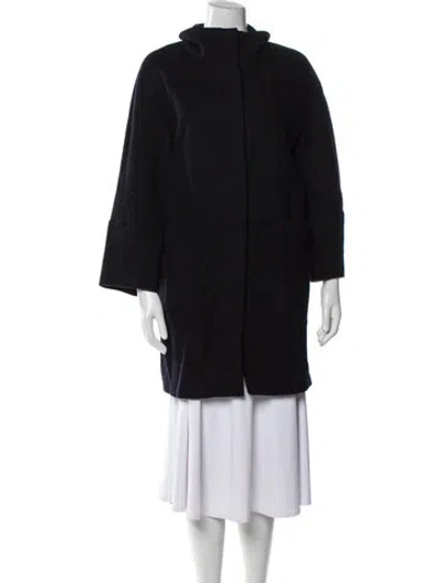 Pre-owned Weekend Max Mara Virgin Wool Parka In Black