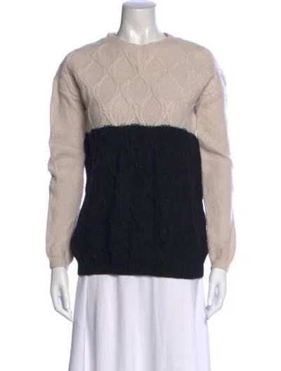 Pre-owned Weekend Max Mara Virgin Wool Patterned Sweater In Black