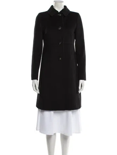 Pre-owned Weekend Max Mara Virgin Wool Peacoat In Black