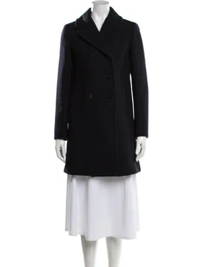 Pre-owned Weekend Max Mara Virgin Wool Peacoat In Black