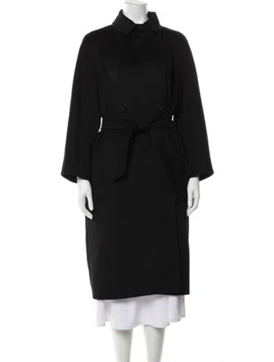 Pre-owned Weekend Max Mara Virgin Wool Peacoat In Black