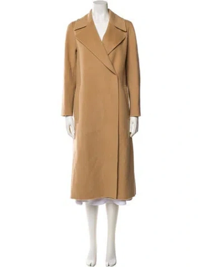 Pre-owned Weekend Max Mara Virgin Wool Peacoat In Brown