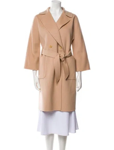 Pre-owned Weekend Max Mara Virgin Wool Peacoat In Neutral
