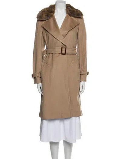Pre-owned Weekend Max Mara Virgin Wool Peacoat In Neutral