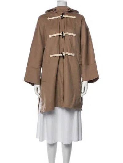 Pre-owned Weekend Max Mara Virgin Wool Plaid Print Coat In Neutrals