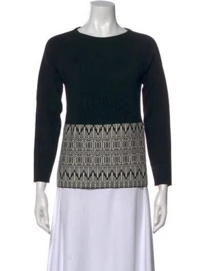 Pre-owned Weekend Max Mara Virgin Wool Printed Sweater In Black