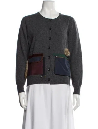 Pre-owned Weekend Max Mara Virgin Wool Printed Sweater In Gray