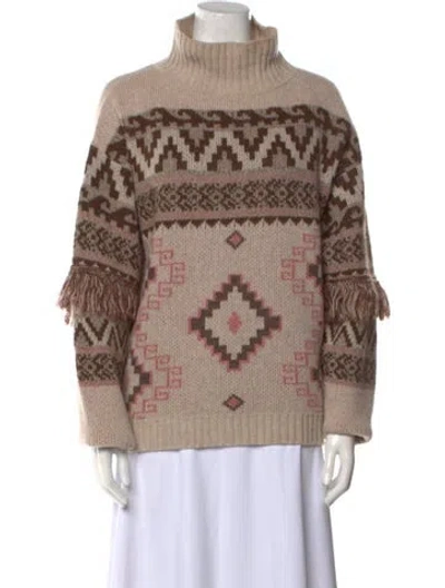 Pre-owned Weekend Max Mara Virgin Wool Printed Sweater In Neutral