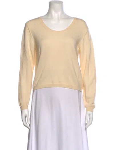 Pre-owned Weekend Max Mara Virgin Wool Scoop Neck Sweater In Neutral