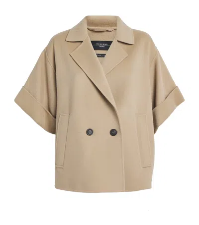 Weekend Max Mara Virgin Wool Short Coat In Neutral