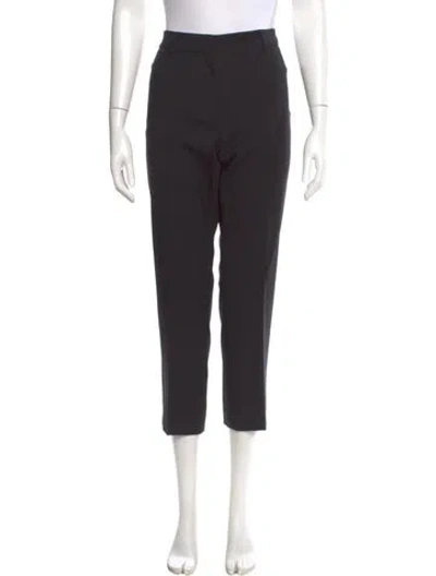 Pre-owned Weekend Max Mara Virgin Wool Straight Leg Pants In Black