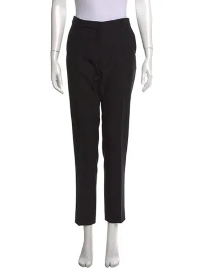 Pre-owned Weekend Max Mara Virgin Wool Straight Leg Pants In Black