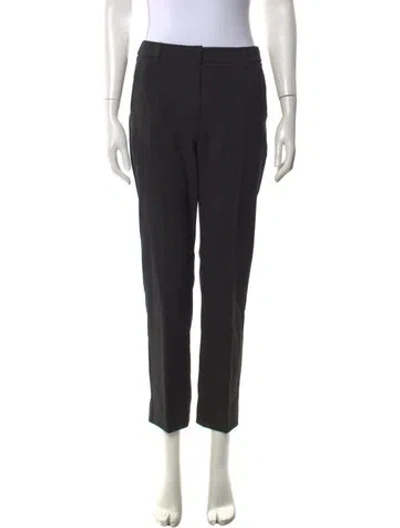 Pre-owned Weekend Max Mara Virgin Wool Straight Leg Pants In Black