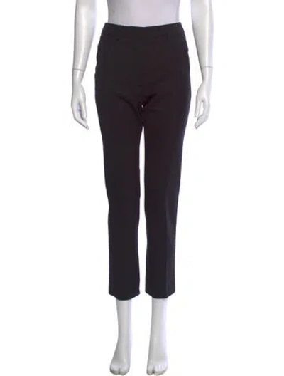 Pre-owned Weekend Max Mara Virgin Wool Straight Leg Pants In Black