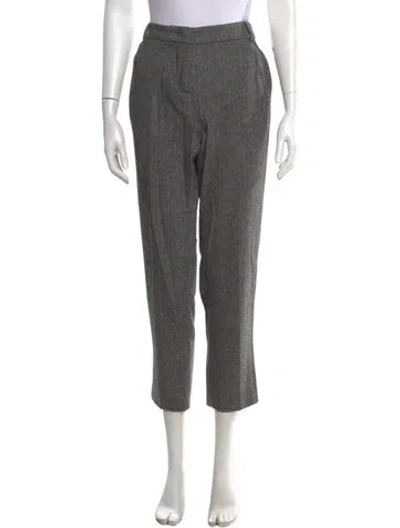 Pre-owned Weekend Max Mara Virgin Wool Straight Leg Pants In Black
