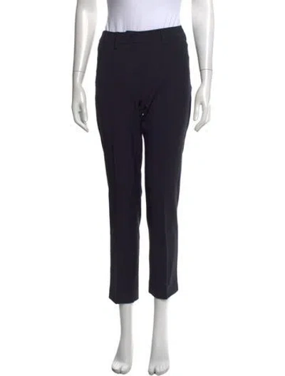 Pre-owned Weekend Max Mara Virgin Wool Straight Leg Pants In Black