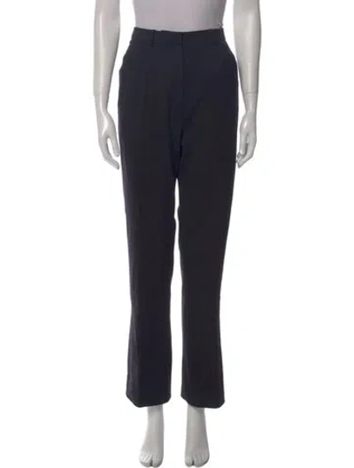 Pre-owned Weekend Max Mara Virgin Wool Straight Leg Pants In Blue