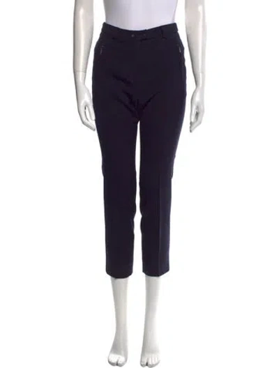 Pre-owned Weekend Max Mara Virgin Wool Straight Leg Pants In Blue