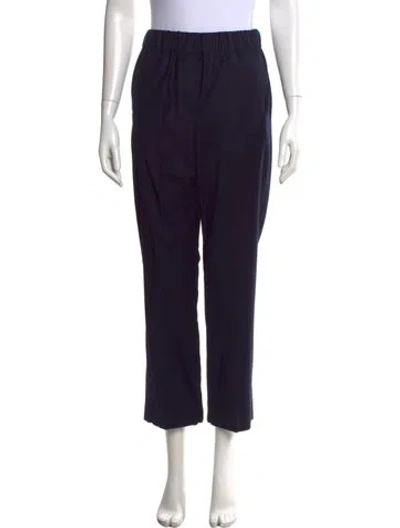 Pre-owned Weekend Max Mara Virgin Wool Straight Leg Pants In Blue