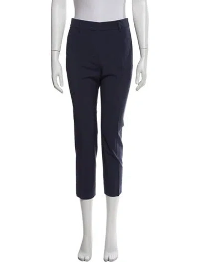 Pre-owned Weekend Max Mara Virgin Wool Straight Leg Pants In Blue