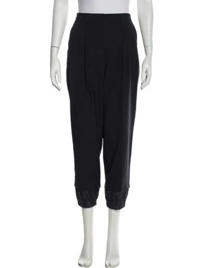 Pre-owned Weekend Max Mara Virgin Wool Straight Leg Pants In Blue
