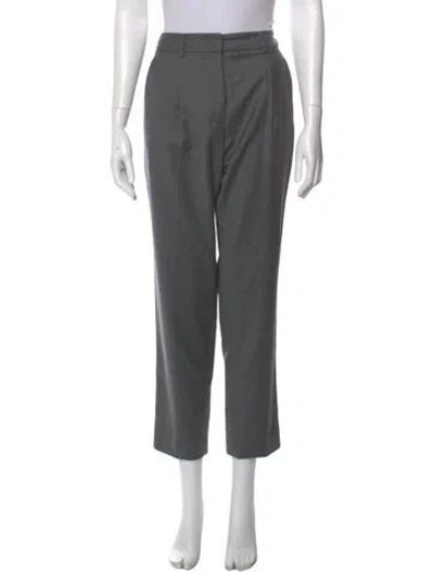 Pre-owned Weekend Max Mara Virgin Wool Straight Leg Pants In Gray