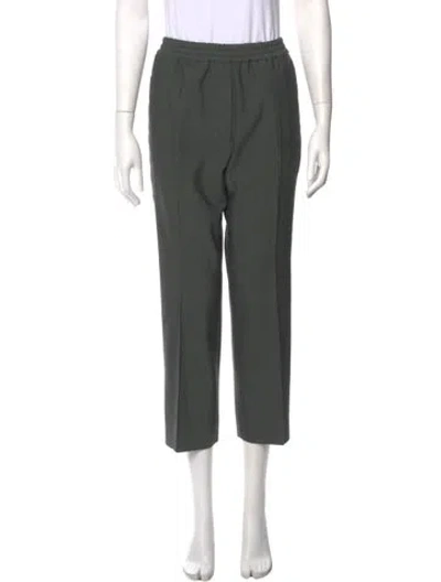 Pre-owned Weekend Max Mara Virgin Wool Straight Leg Pants In Gray