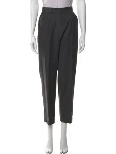 Pre-owned Weekend Max Mara Virgin Wool Straight Leg Pants In Gray