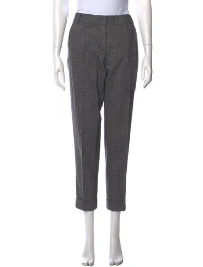Pre-owned Weekend Max Mara Virgin Wool Straight Leg Pants In Gray