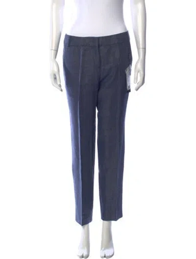 Pre-owned Weekend Max Mara Virgin Wool Straight Leg Pants W/ Tags In Blue